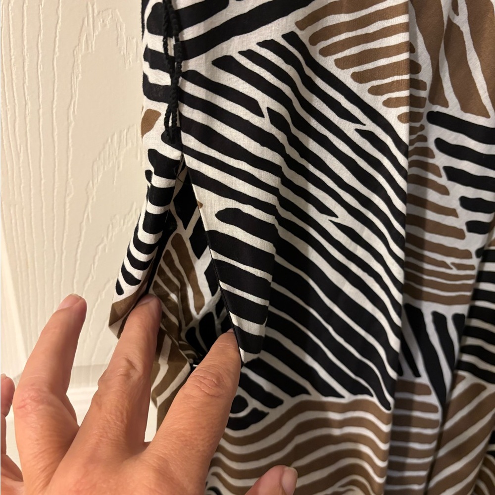 Talbots Black and Tan Patterned Maxi Dress Size 12 - Picture 5 of 11